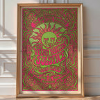 Sun-Drenched Solstice Poster – 1960s Psychedelic Wall Art — room-portrait