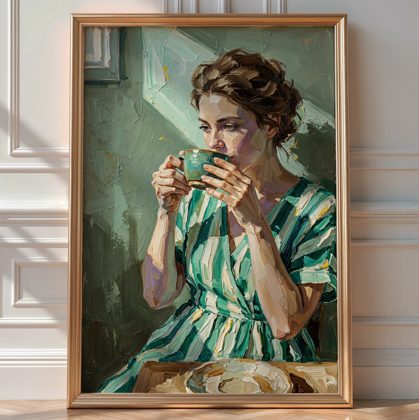 Garden Morning Tea Poster – Impressionist Summer Wall Art Print — room-portrait