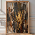 Earth & Bronze Abstract Poster – Modern Wall Art Print — room-portrait