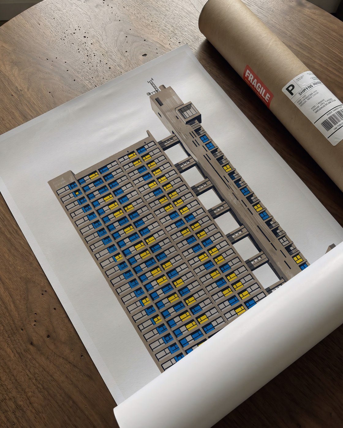 Trellick Tower Poster – Retro Brutalist Print — barakaya-flatlay