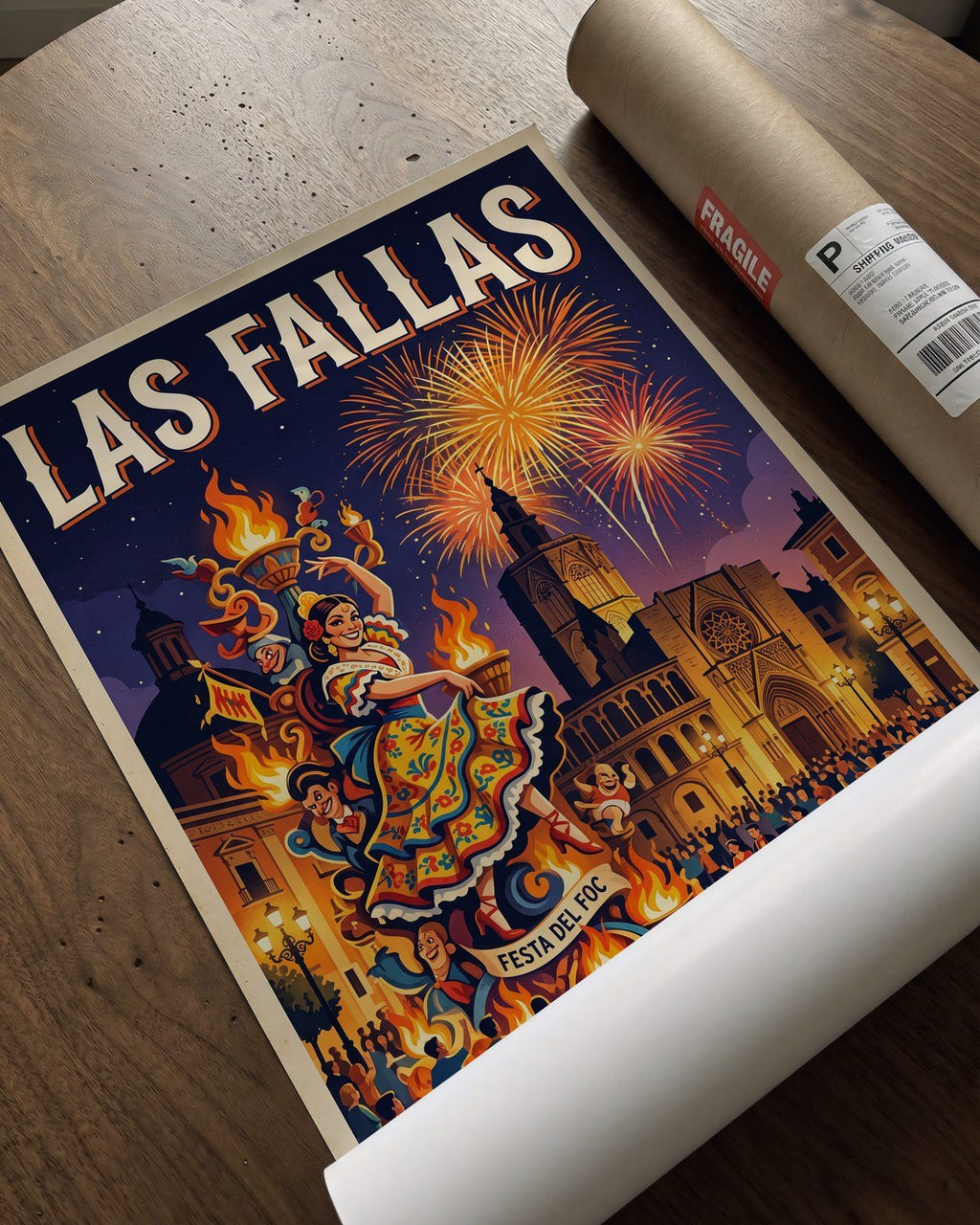 Valencia Las Fallas Poster – Spanish Festival Wall Art Print — barakaya-flatlay