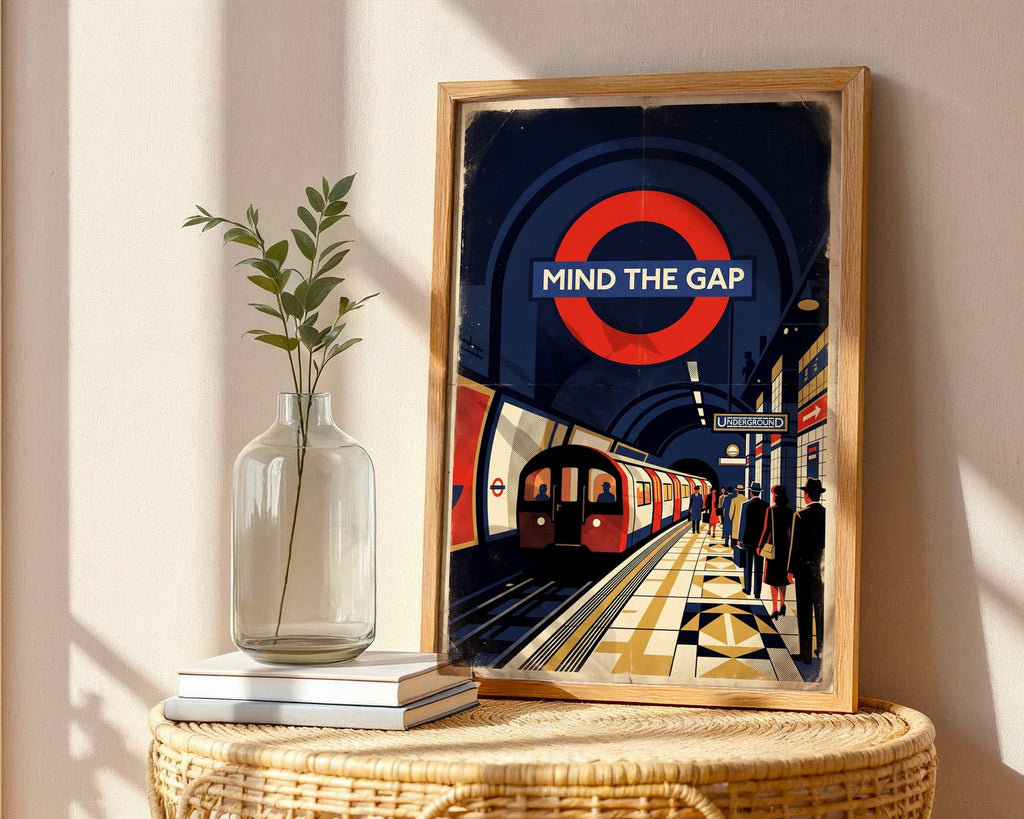 Mind the Gap London Poster – 1930s Retro Wall Art Print — frame-486