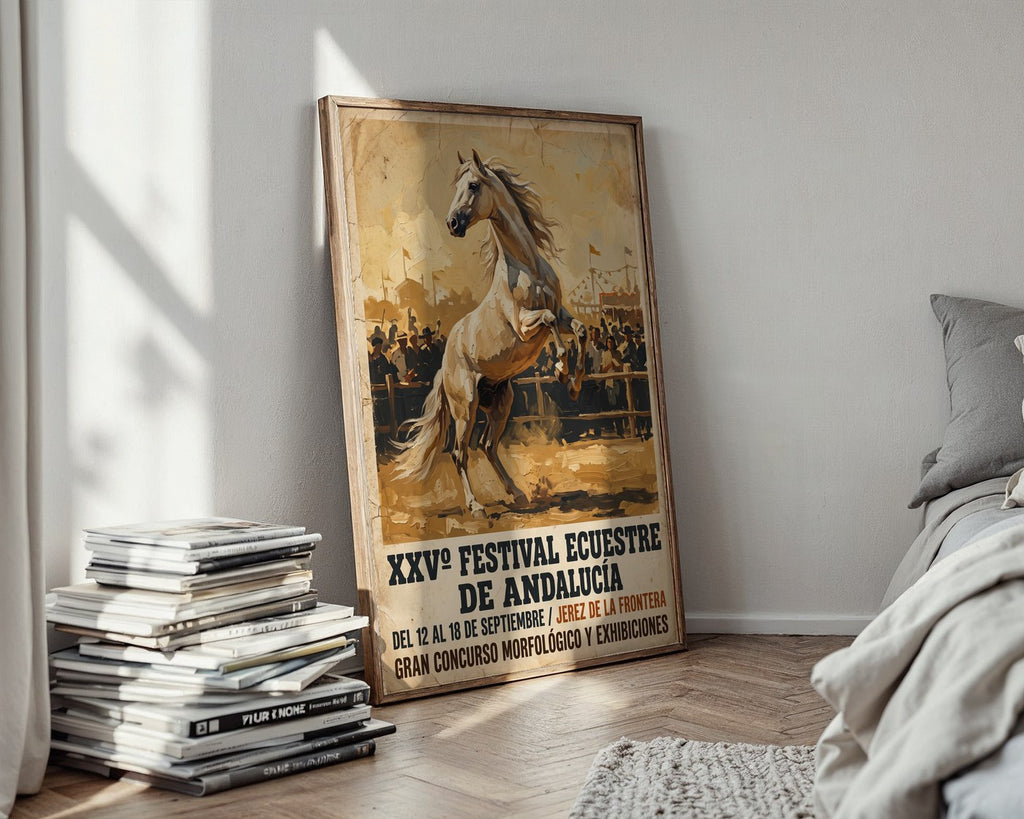 Andalusian Horse Poster – Retro Equestrian Wall Art — styled-wall