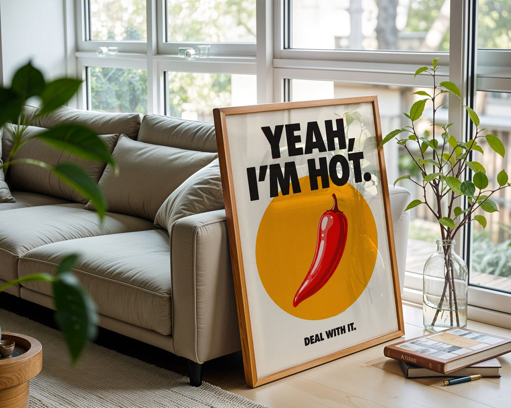 Red Chilli Poster – Retro 70s Food Wall Art Print — frame-426