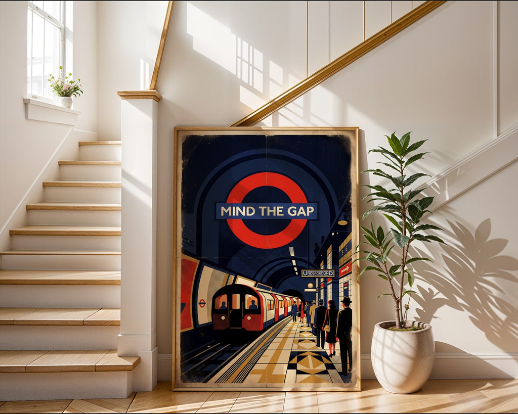 Mind the Gap London Poster – 1930s Retro Wall Art Print — frame-267