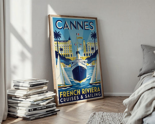 Cannes Riviera Poster – Glamourous French Nautical Wall Art Print — styled-wall