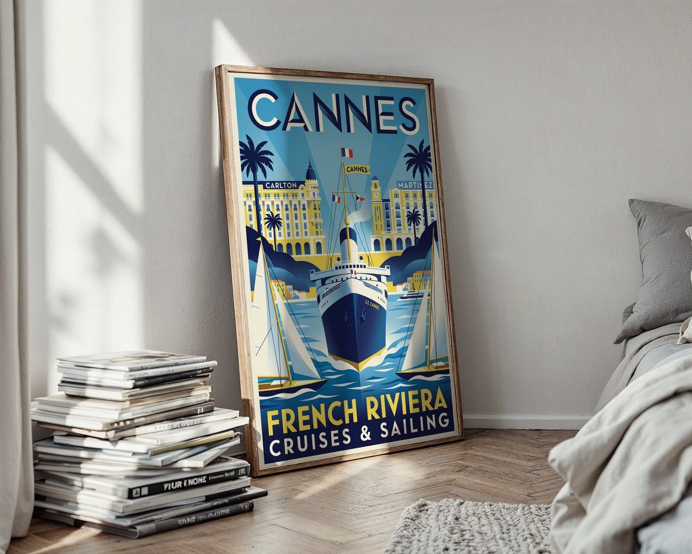 Cannes Riviera Poster – Glamourous French Nautical Wall Art Print — styled-wall