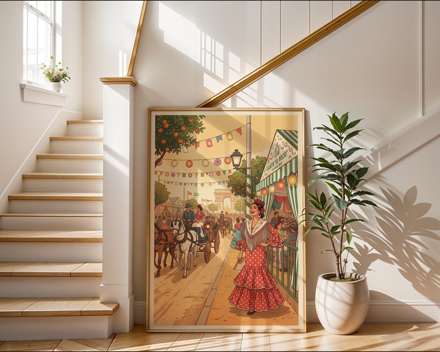 Seville Feria de Abril Poster – Andalusian Wall Art Print — frame-267