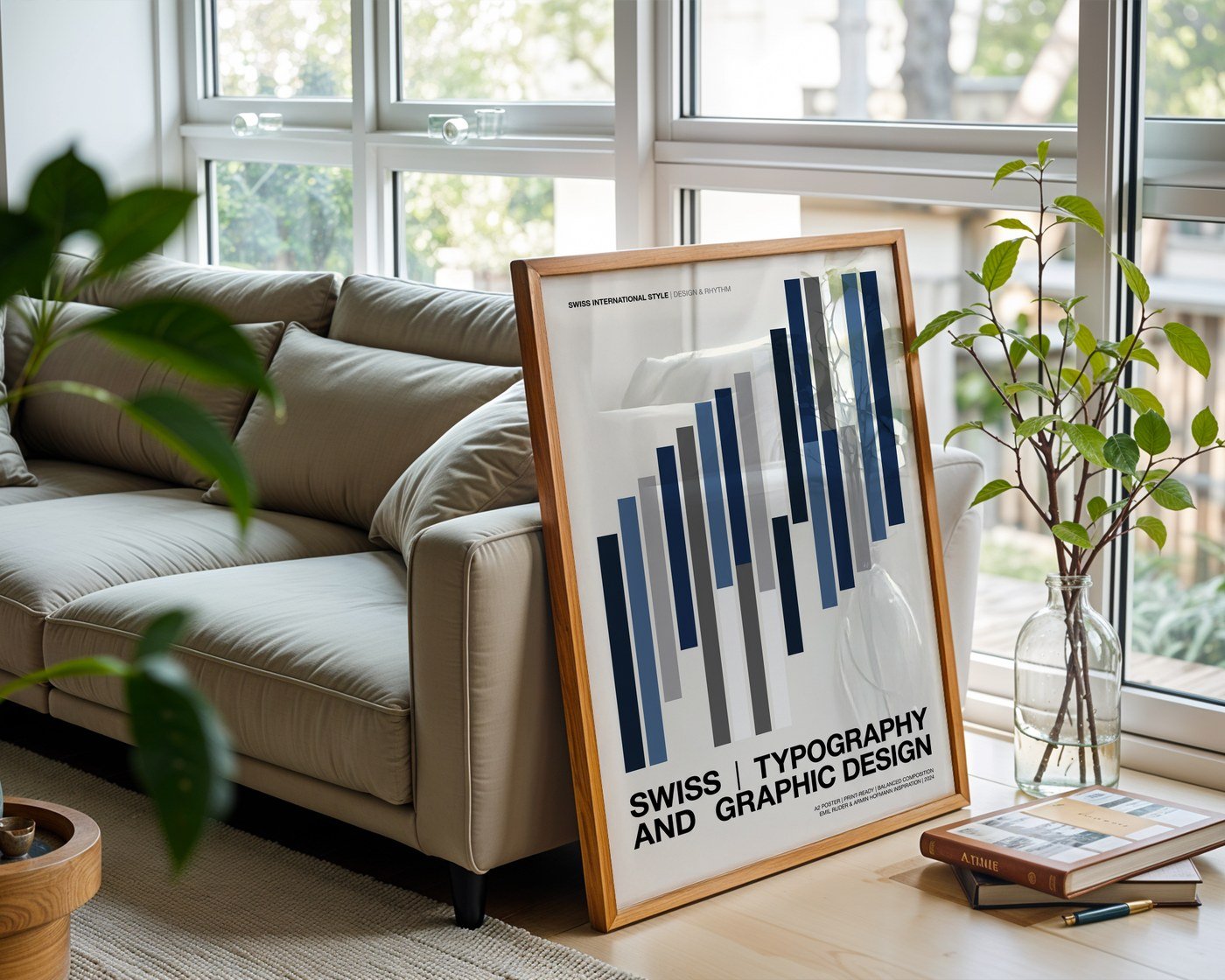 Basel Graphic Poster – Swiss Grid Abstract Wall Art — frame-426