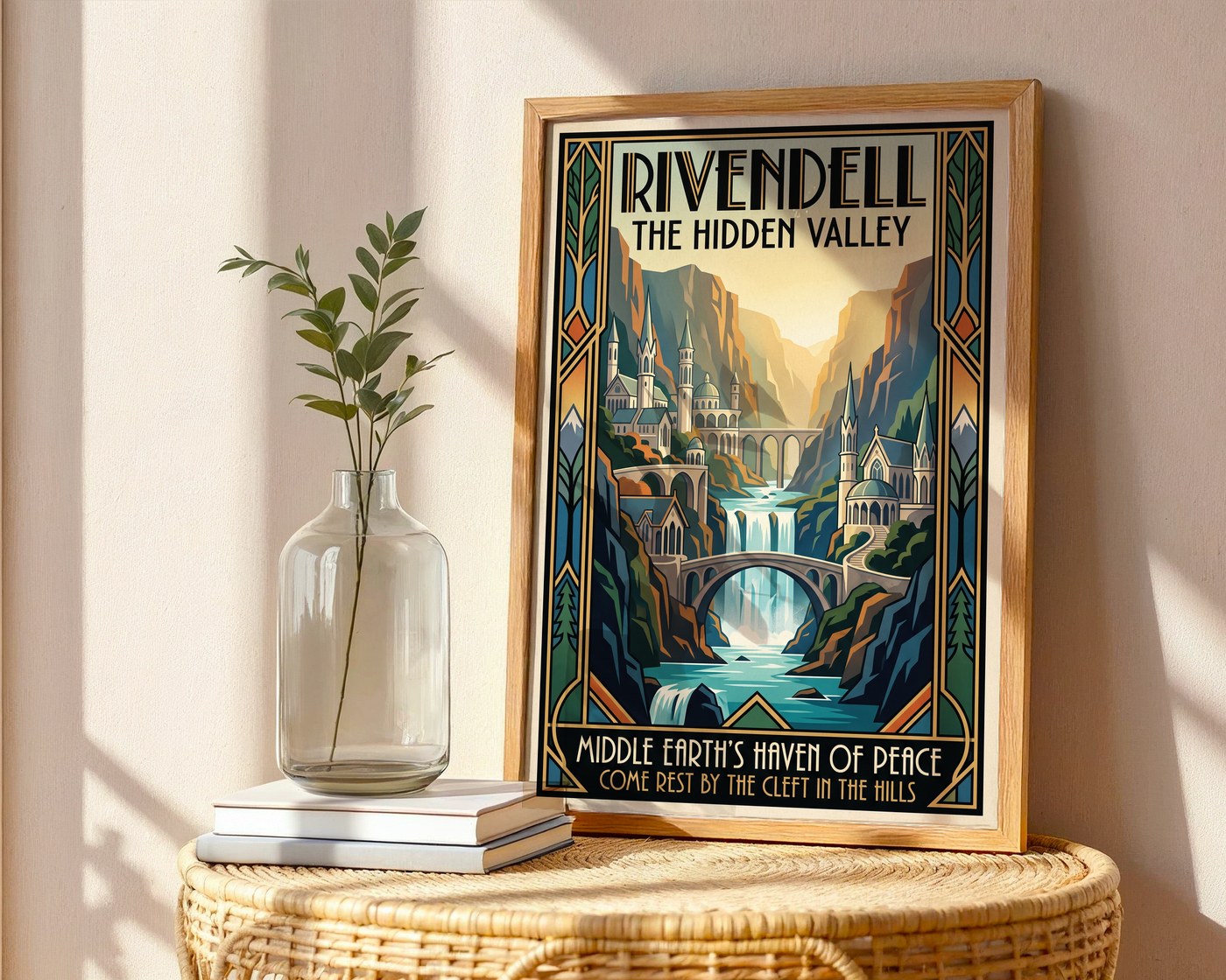 Rivendell Poster – Art Deco Fantasy Wall Art Print — frame-486
