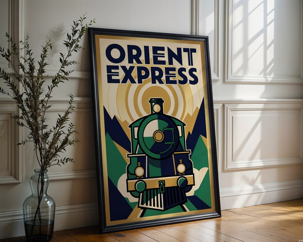 Orient Express Travel Poster – Art Deco Wall Art Print — frame-286