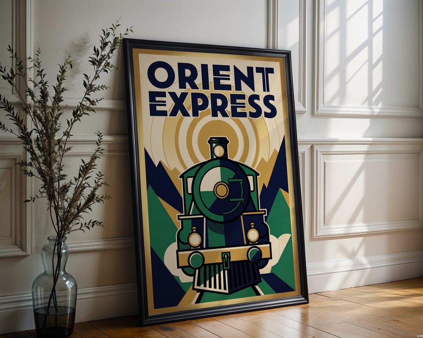 Orient Express Travel Poster – Art Deco Wall Art Print — frame-286