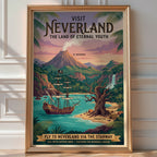 Neverland Poster – Classic Peter Pan Fantasy Wall Art Print — room-portrait