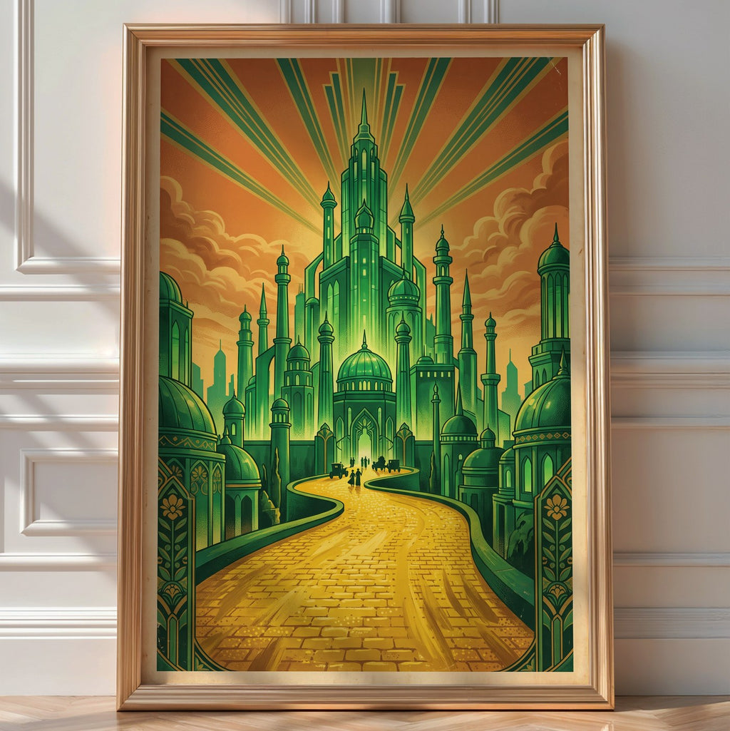 The Emerald City Poster – Retro Wizard of Oz Wall Art Print — room-portrait