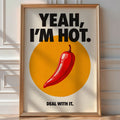 Red Chilli Poster – Retro 70s Food Wall Art Print — room-portrait