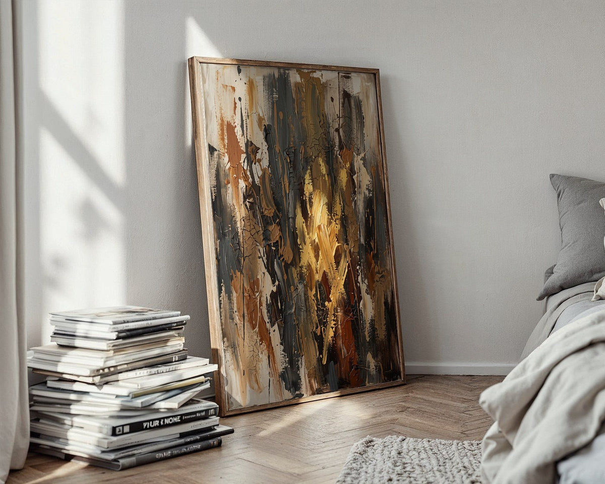 Earth & Bronze Abstract Poster – Modern Wall Art Print — styled-wall