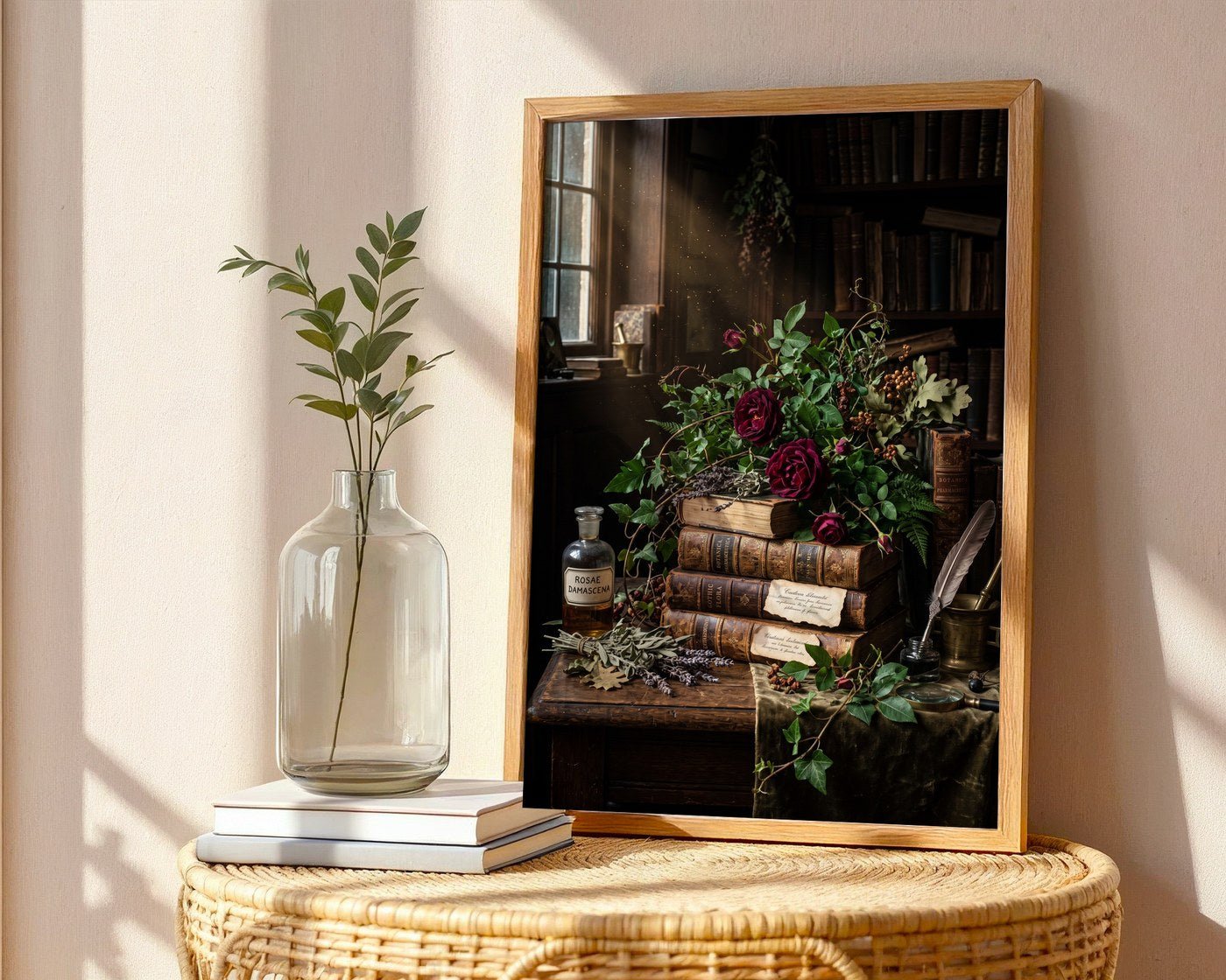 Midnight Herbarium Poster – Dark Academia Botanical Wall Art — frame-486