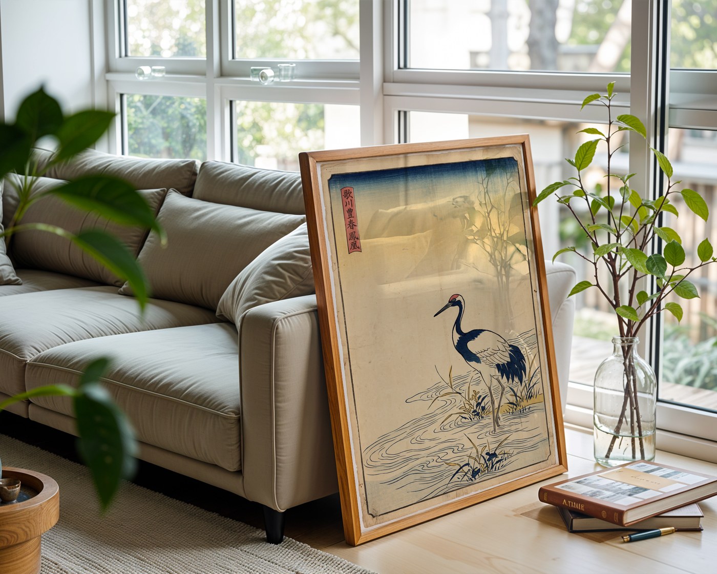 Japanese Crane Poster – Ukiyo-e Style Wall Art Print — frame-426