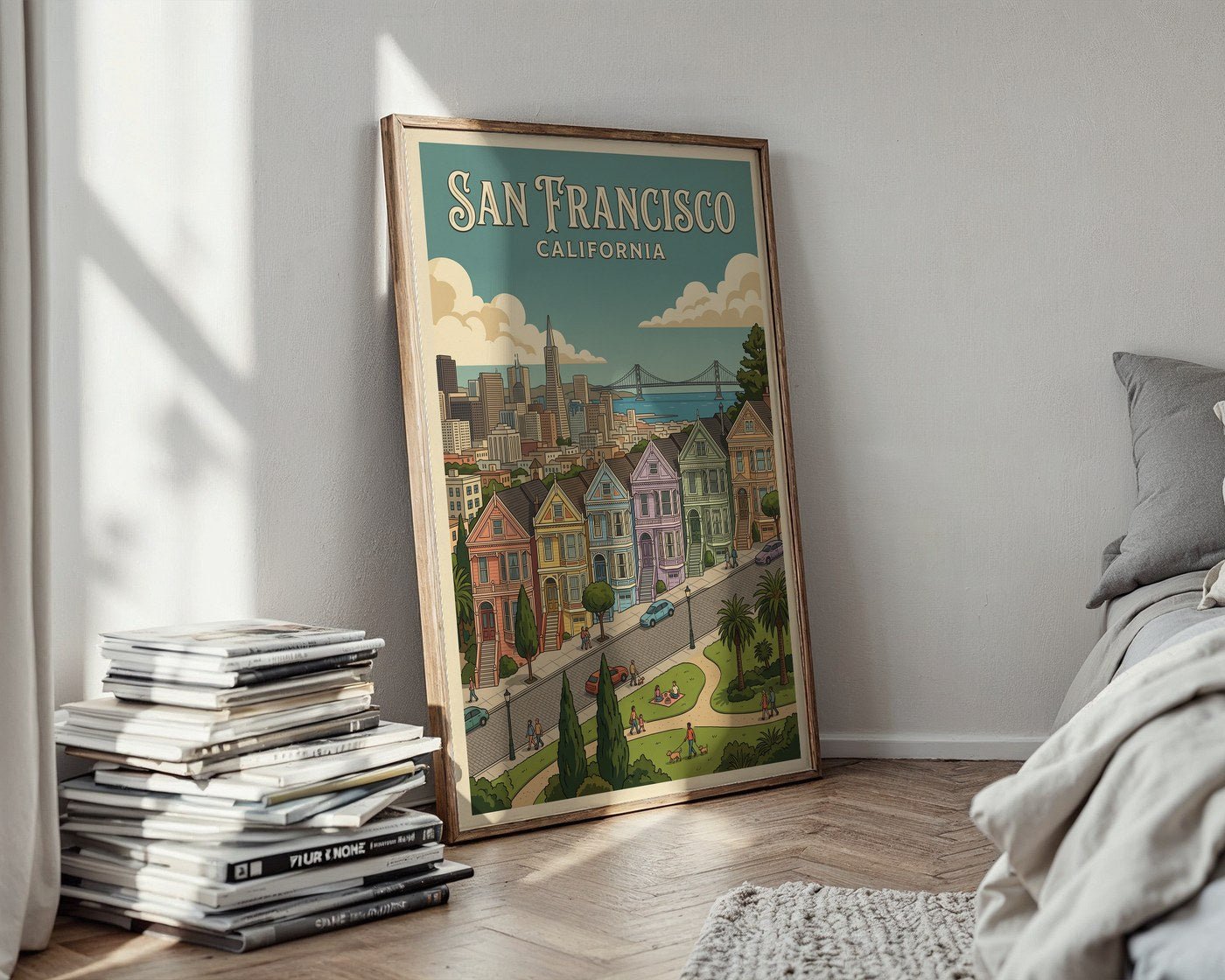 San Francisco Poster – Victorian Row House Print — styled-wall