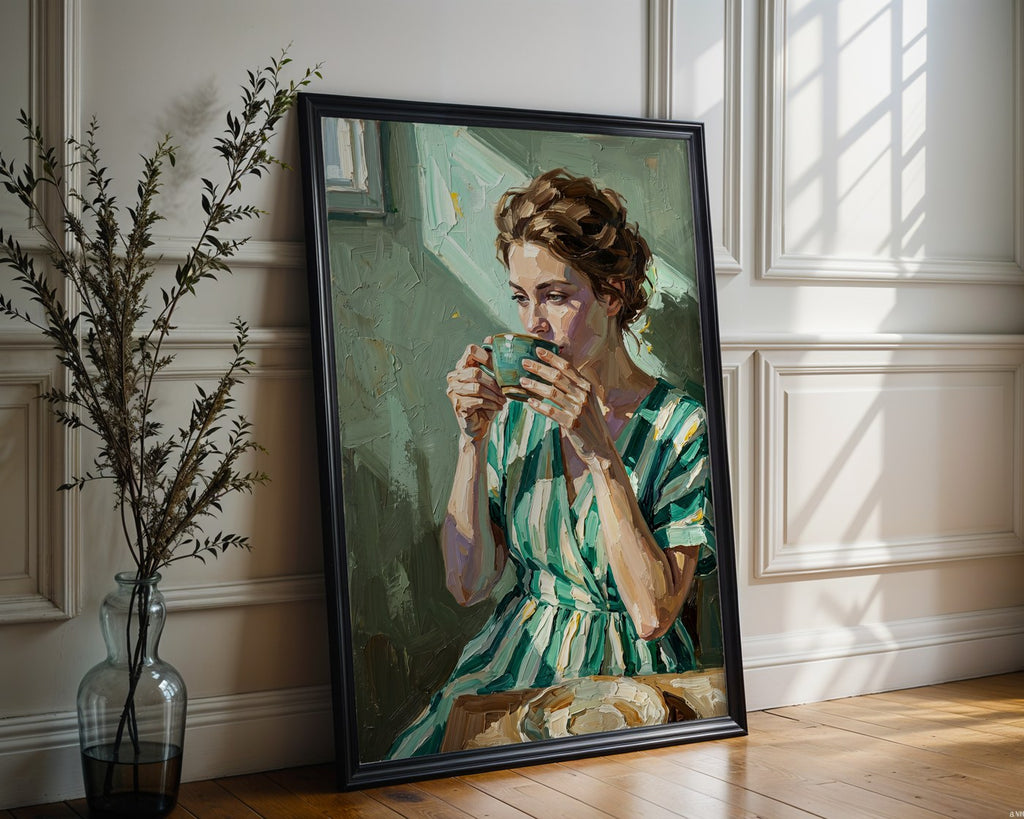 Garden Morning Tea Poster – Impressionist Summer Wall Art Print — frame-286