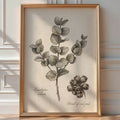 Eucalyptus Macro Poster – Vintage Botanical Illustration Wall Art — room-portrait