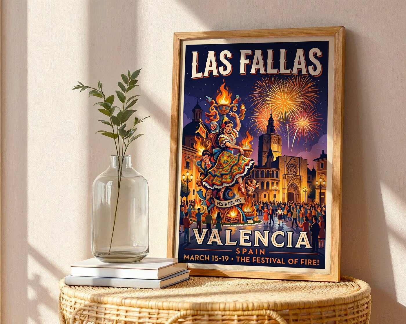 Valencia Las Fallas Poster – Spanish Festival Wall Art Print — frame-486