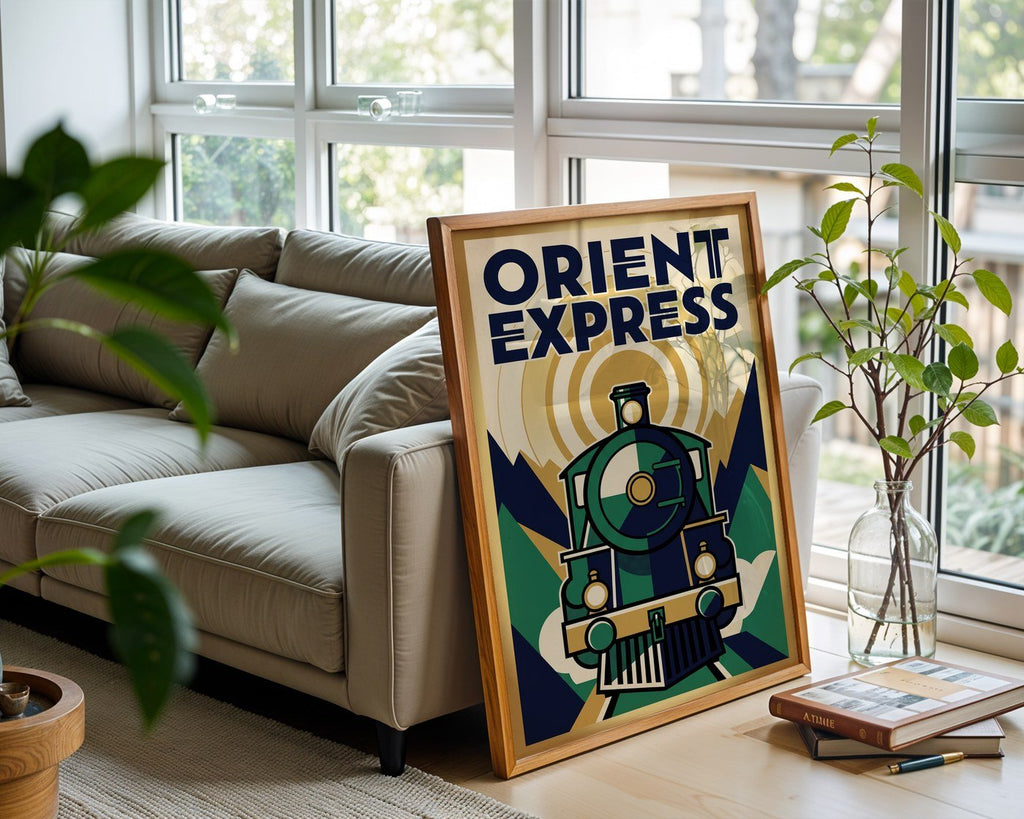 Orient Express Travel Poster – Art Deco Wall Art Print — frame-426
