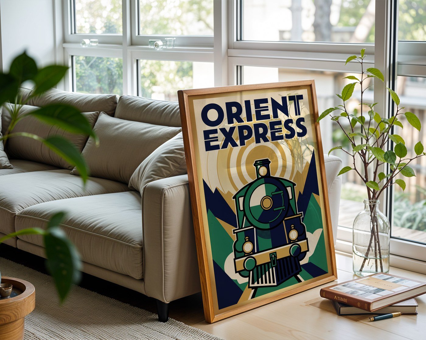 Orient Express Travel Poster – Art Deco Wall Art Print — frame-426