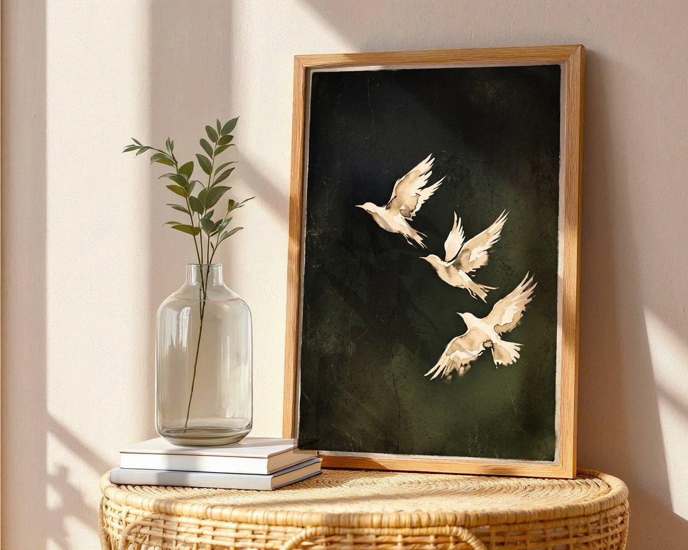 Minimalist Ink Bird Poster – Calligraphic Zen Wall Art Print — frame-486