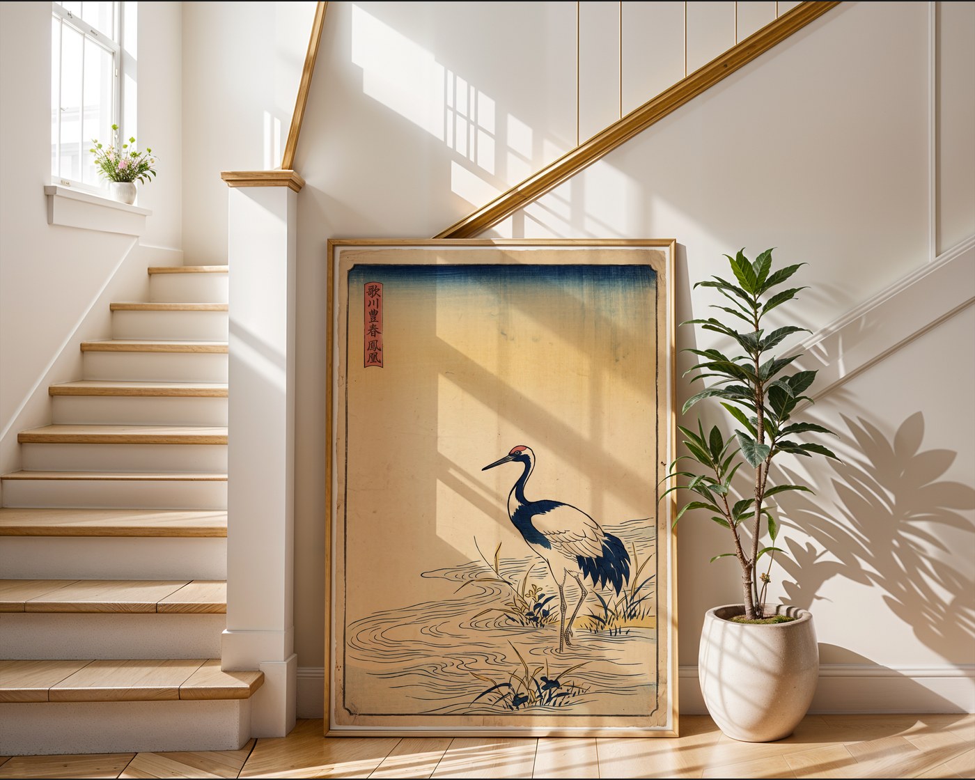 Japanese Crane Poster – Ukiyo-e Style Wall Art Print — frame-267