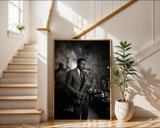Jazz Club Musician Poster – 1950s Noir Wall Art Print — frame-267