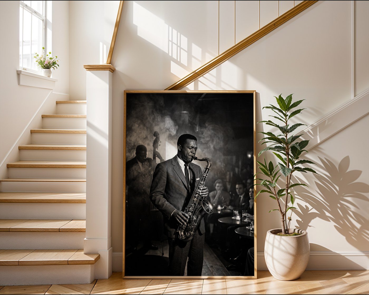 Jazz Club Musician Poster – 1950s Noir Wall Art Print — frame-267