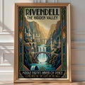 Rivendell Poster – Art Deco Fantasy Wall Art Print — room-portrait