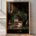 Midnight Herbarium Poster – Dark Academia Botanical Wall Art — room-portrait