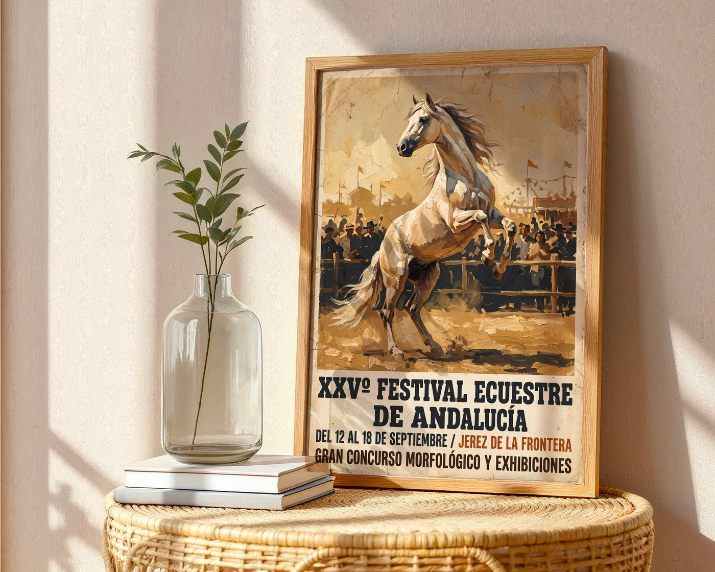 Andalusian Horse Poster – Retro Equestrian Wall Art — frame-486
