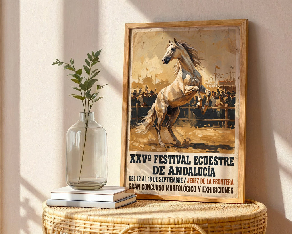 Andalusian Horse Poster – Retro Equestrian Wall Art — frame-486