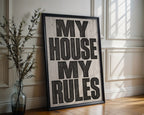 My House My Rules Poster – Brutalist Industrial Style — frame-286