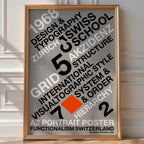 Swiss Typographic Poster – Minimalist Helvetica Wall Art — room-portrait