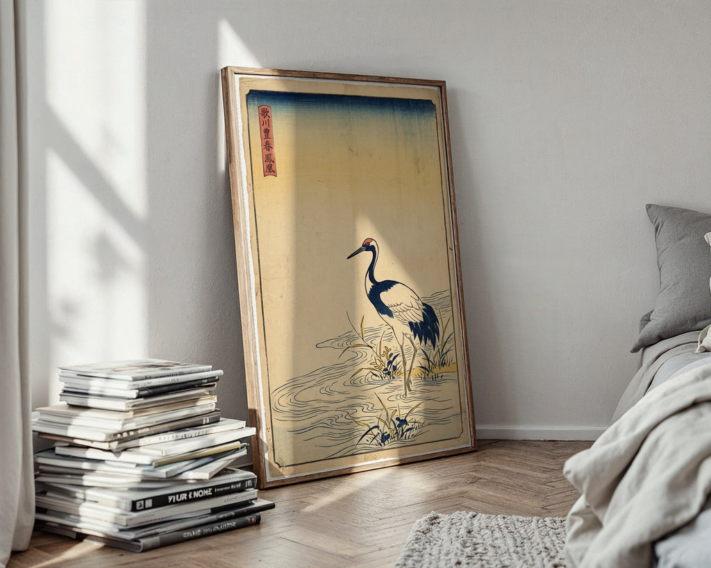Japanese Crane Poster – Ukiyo-e Style Wall Art Print — styled-wall