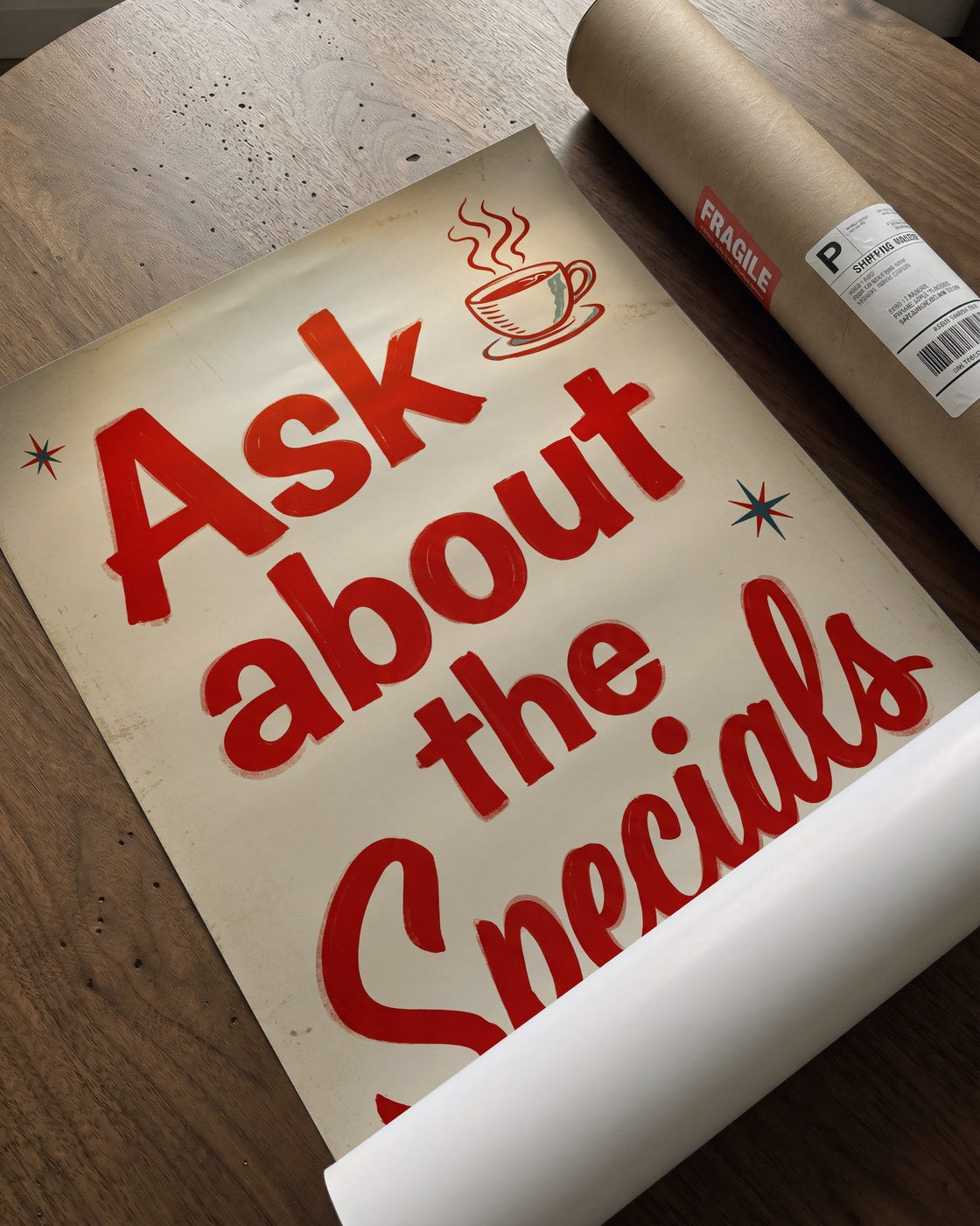 Retro Diner Specials Poster – Mid-Century Slogan Print — barakaya-flatlay