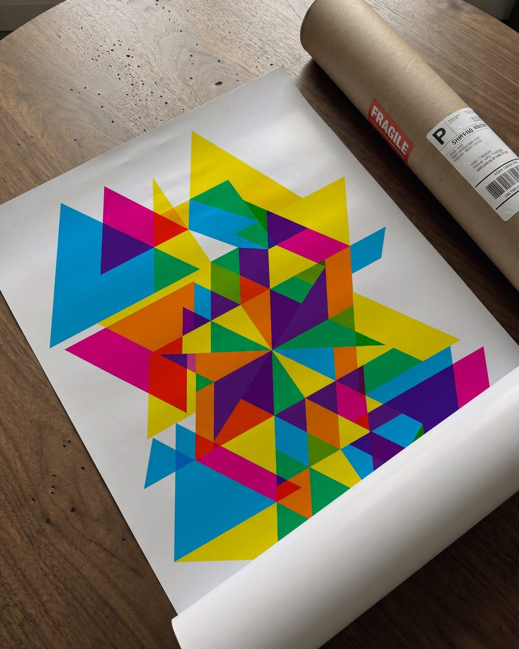 Geometric Triangle Poster – Abstract Bauhaus Wall Art — barakaya-flatlay