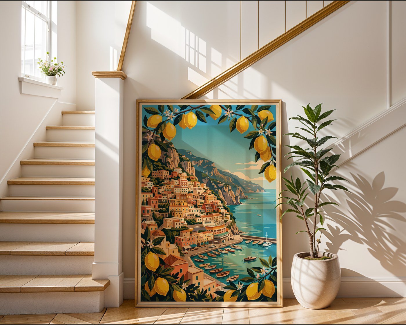 Amalfi Coast Poster – Vintage Italian Travel Wall Art Print — frame-267