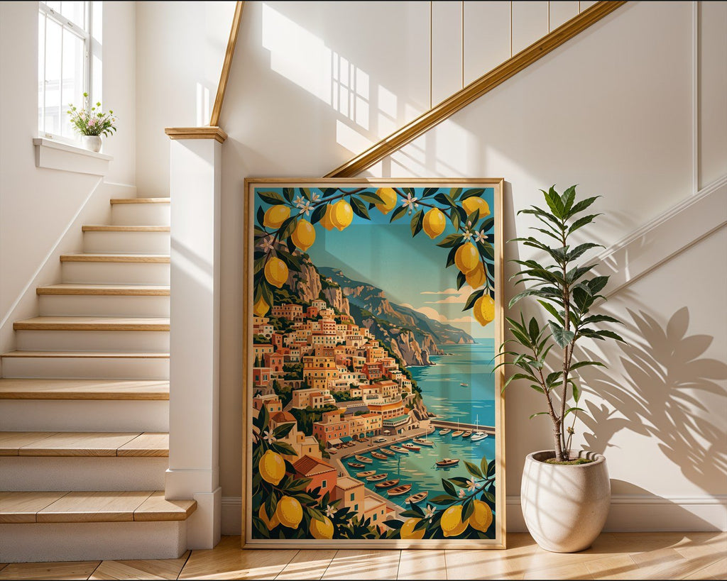 Amalfi Coast Poster – Vintage Italian Travel Wall Art Print — frame-267