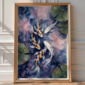 Blush Indigo Koi Poster – Ethereal Wall Art Print — room-portrait