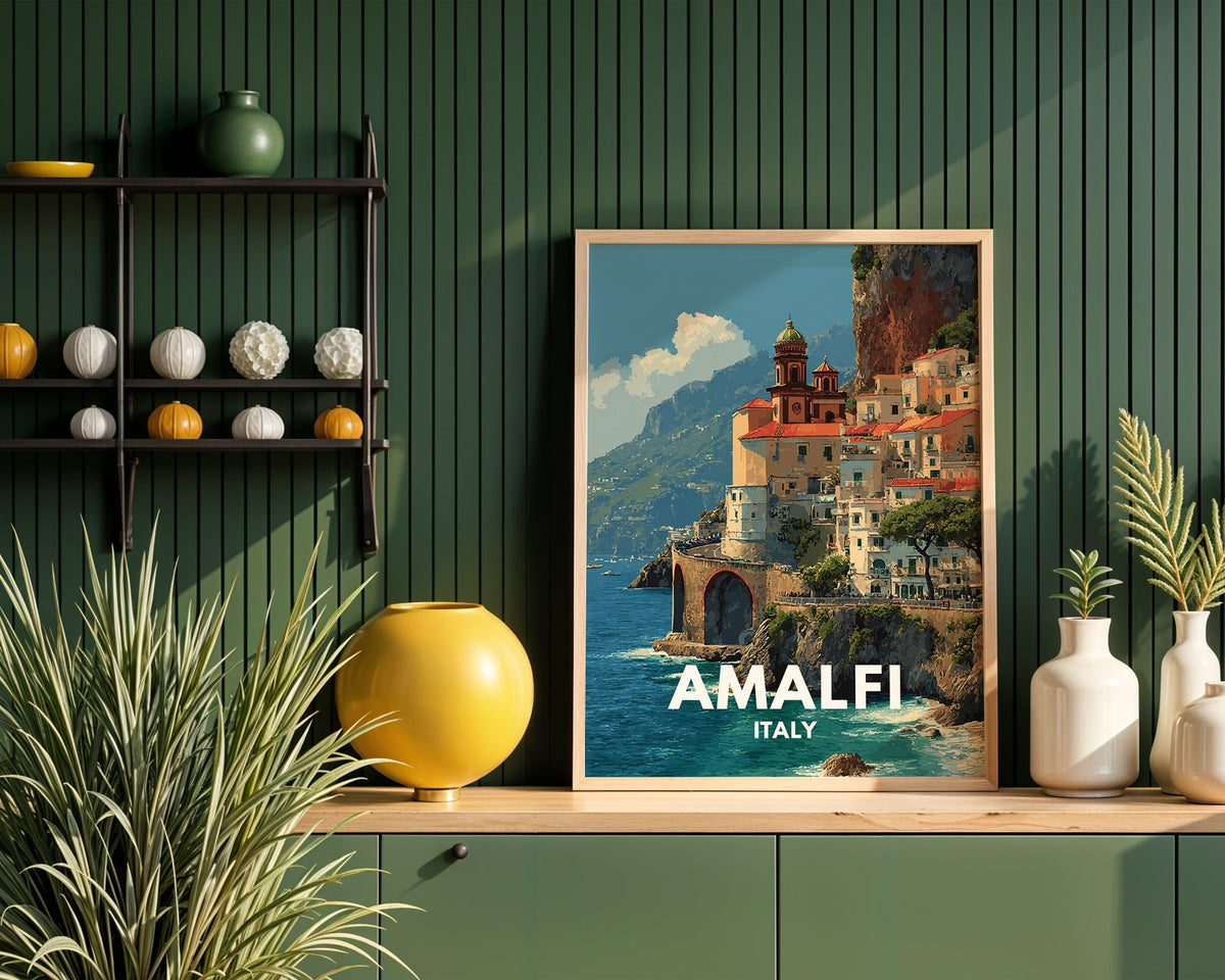 Amalfi Italy Poster – Cliffside Coast Print - Just Great Posters