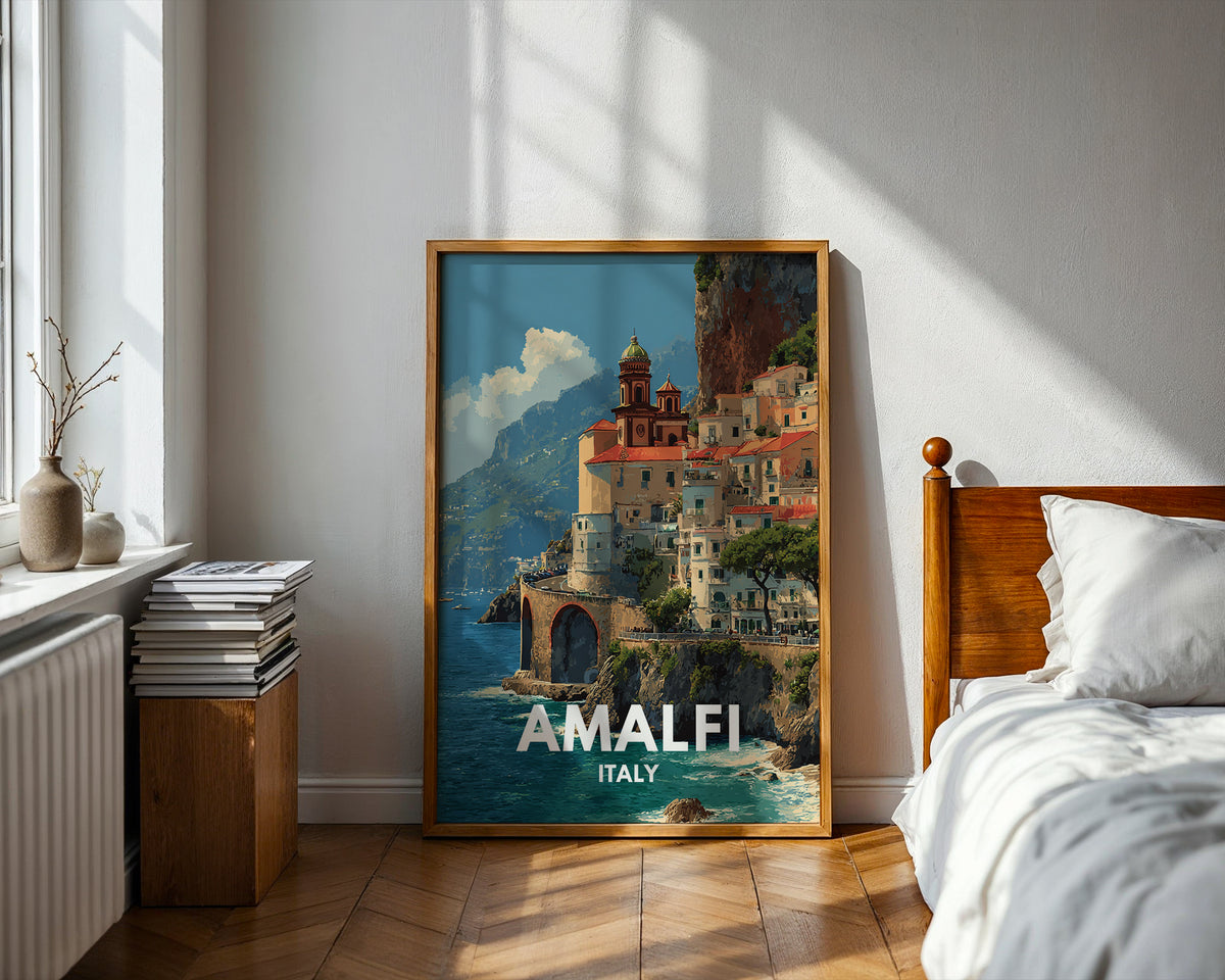 Amalfi Italy Poster – Cliffside Coast Print - Just Great Posters