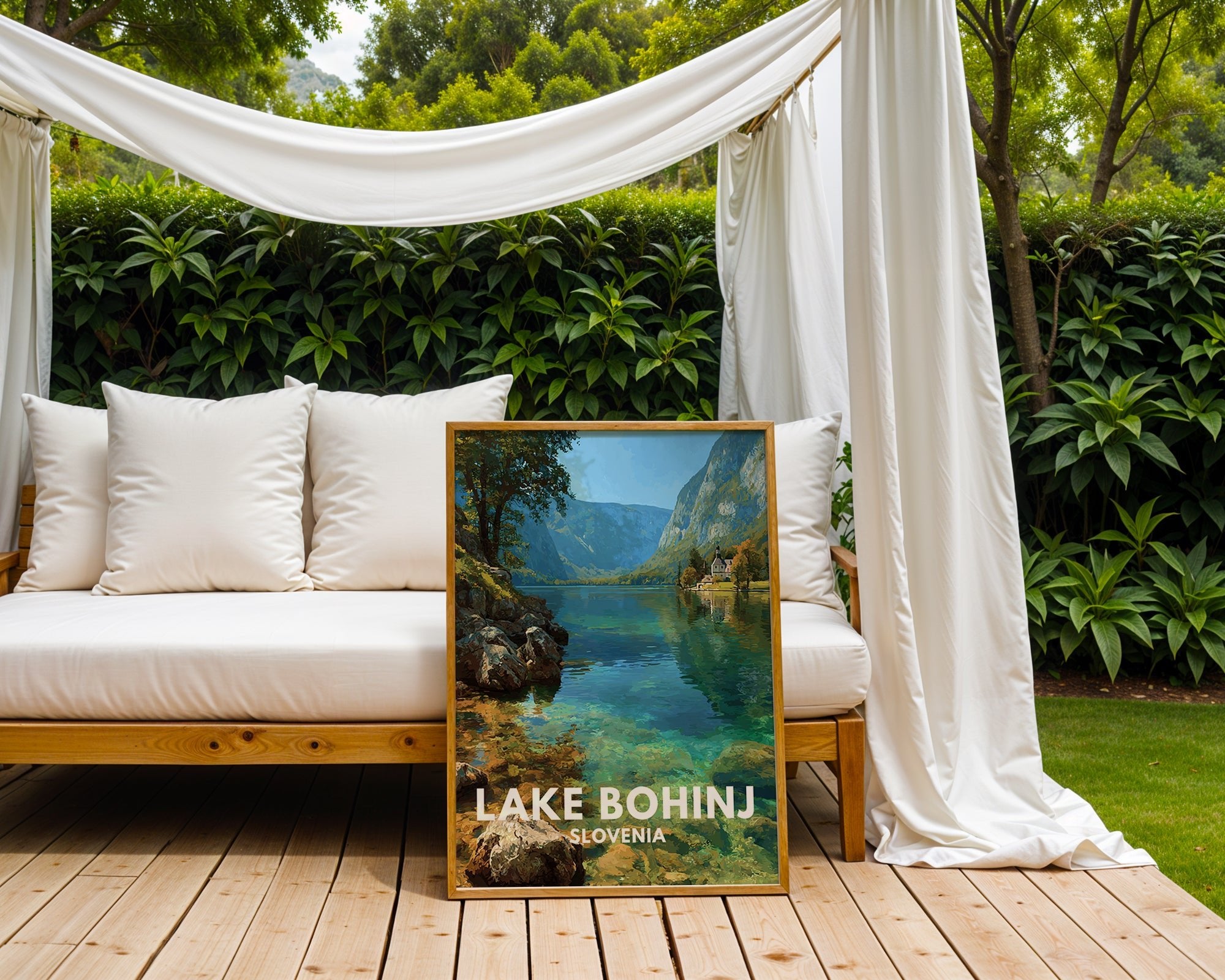 Lake Bohinj Poster – Slovenia Mountain Art - Just Great Posters