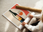 Vin de Bauhaus Poster – Modern Wine Bottle & Glass Wall Art - Just Great Posters