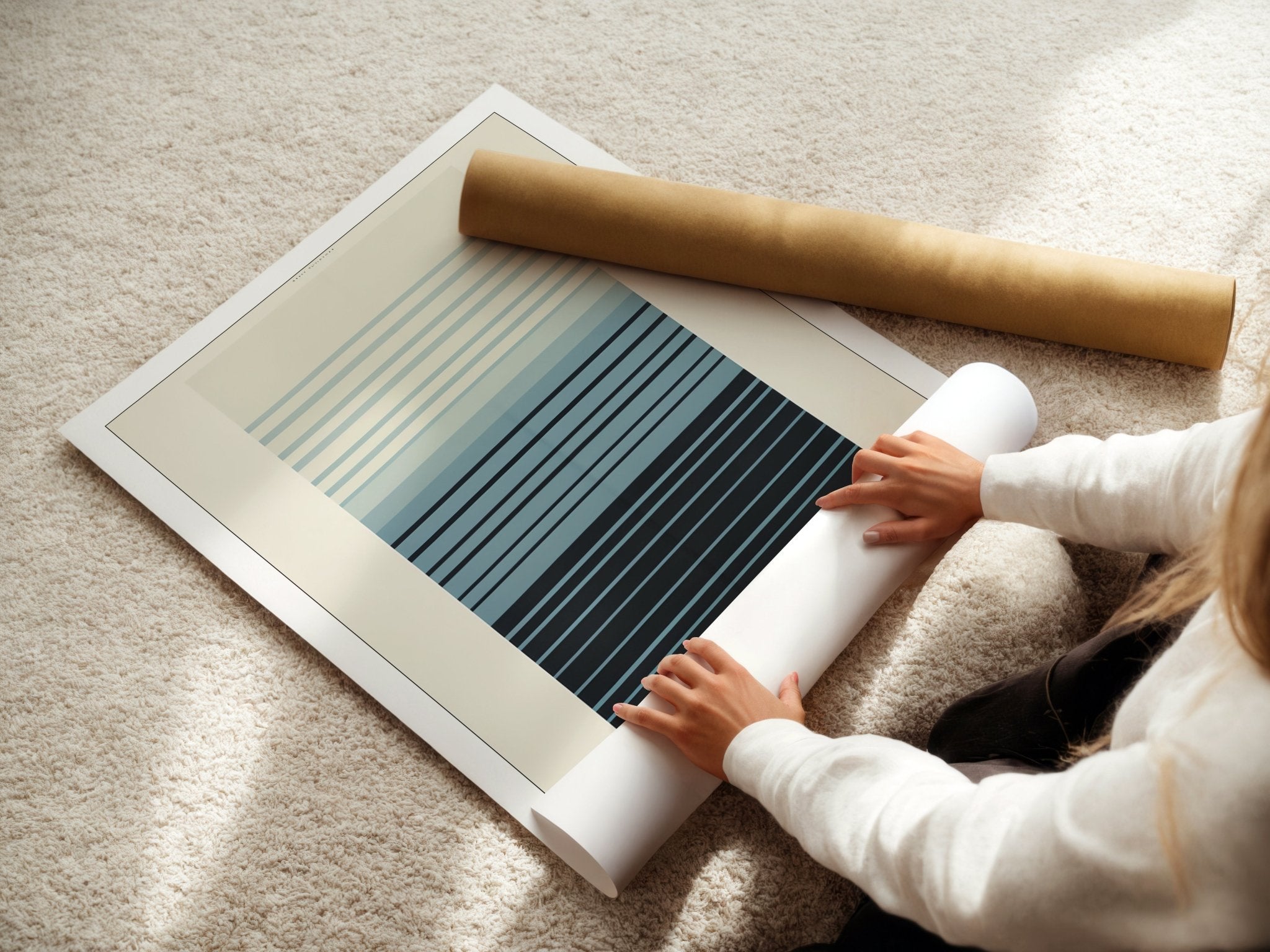 Sail Waves Bauhaus Poster – Minimalist Striped Ocean - Inspired Art - Just Great Posters