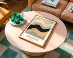 Caramel Wave Bauhaus Poster – Warm Neutral Abstract Curve Art - Just Great Posters